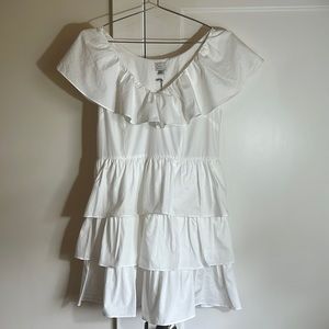 White Ruffle Mini Dress